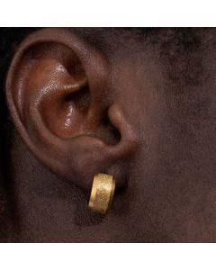 Frosted Huggie Earrings in Gold