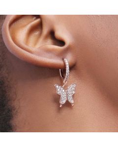 Iced Butterfly Dangle Earrings