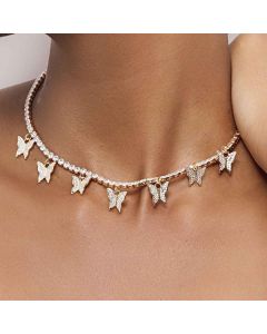 Butterflies Tennis Choker Necklace