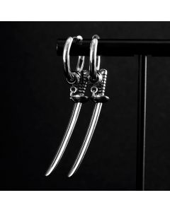 Stainless Steel  Sword Hoop Earrings