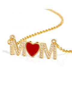 Iced Heart MOM Necklace