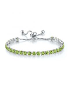 4mm Apple-green Tennis Chain Bracelet