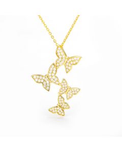 Flying Butterfly Necklace in Gold
