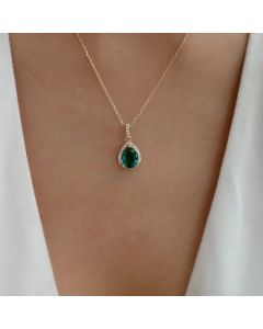 Water Drop Emerald Stone Necklace