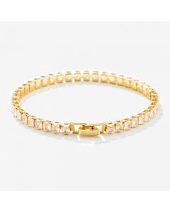 Iced 4mm Women Tennis Chain Bracelet in Gold