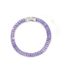 Purple Emerald Cut Tennis Bracelet for Women