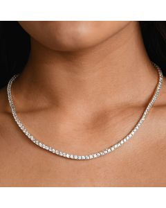Iced 3mm Crystal Tennis Chain in White Gold