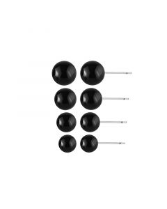 4mm/5mm/6mm/8mm Black Onyx S925 Stud Earrings