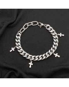 Cross Cuban Chain Titanium Bracelet