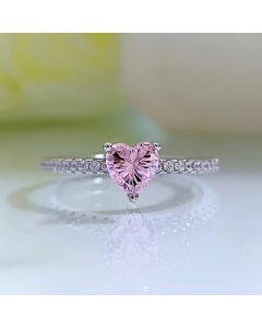 Heart Cut Pink Stone Ring