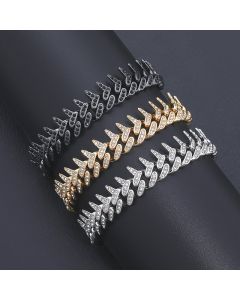 Iced 13mm Rivet Spike Thorns Cuban Bracelet