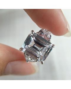 3.5 CT Emerald Cut Three Stone Ring