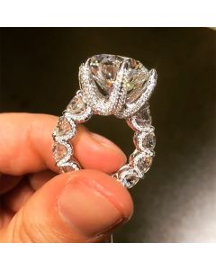 8 CT Round Cut Engagement Ring