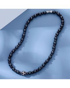 Iced Soccer Magnetic Hematite Necklace