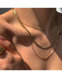 Gold Herringbone Layered Necklace