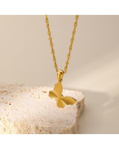 Radiating Line Butterfly Necklace