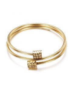 Double Layer Twisted Cable Wire Wrap Bangle