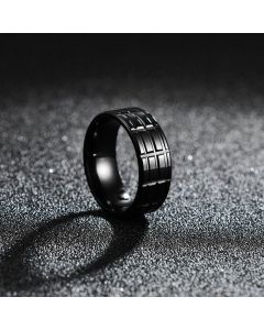 8mm Decompression Band Ring in Black Gold