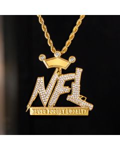 Iced Crown "NFL" Never Forget Loyalty Pendant