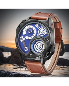 50mm Multifunctional Sports Leather Quartz Watch