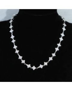 Iced Star Chain in White Gold