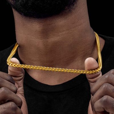 Bestseller Mens Stainless Steel Gold Plated Franco Chains-Helloice.com