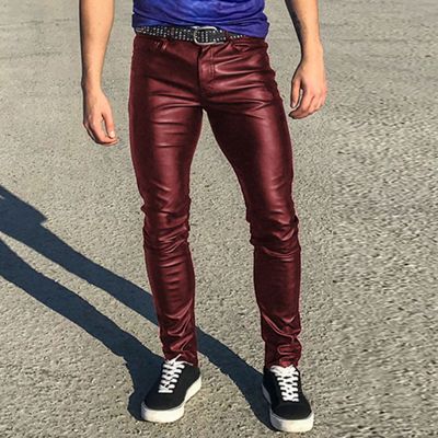  ZENGKER Leggings Men Skin-Tight Faux Leather Jeans Tight Leather  Pants Side Zipper Casual Leg Pants (Color : Black, Size : EL) : Clothing,  Shoes & Jewelry