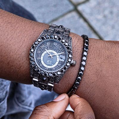 A08767 Ladies Diamond Inlaid Steel Quartz Watch Bracelet Set Gift Box Set |  Fruugo IN