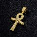 Iced Overlapping Ankh Pendant in Gold