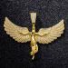 Iced Large Soaring Angel Pendant in Gold