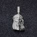 Iced Jesus Half Mechanical Face Pendant in White Gold