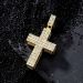 Iced Thick Cross Pendant in Gold