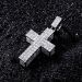 Iced Thick Cross Pendant in White Gold
