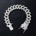 14mm Iced Prong Cuban Bracelet in White Gold