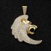 Iced Lion Head Pendant in Gold