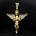 Iced Large Praying Angel Pendant in Gold