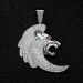 Iced Lion Head Pendant in White Gold