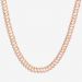 Iced 11mm Women White Stones & Pink Enamel Cuban Chain Necklace in Gold