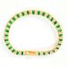 Iced  Baguette Cut White & Green Stones Tennis Chain Bracelet in Gold