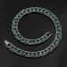 14mm Iced Emerald&Black Cuban Link Chain in Black Gold