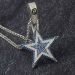 Sapphire Stones 5-Pointed Star Pendant in White Gold