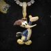 Iced Woodpecker Pendant in Gold