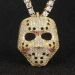Iced Scary False Face Pendant in Gold