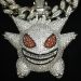 Big Iced Gengar Pendant in White Gold