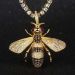 Iced Bee Pendant in Gold