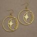 Personalized Star and Moon Circle Name Hoop Earrings