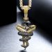 Iced Snake with Sheath Memorial Pendant in Gold