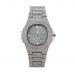 Pave Iced Rounded Square Fashion Men's Watch in White Gold