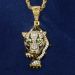 The Walking Tiger Pendant with 24" Rope Chain in Gold