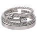 3Pcs Braid Steel Wire Open Bracelet with Roman Numbers Bracelet Set in White Gold
